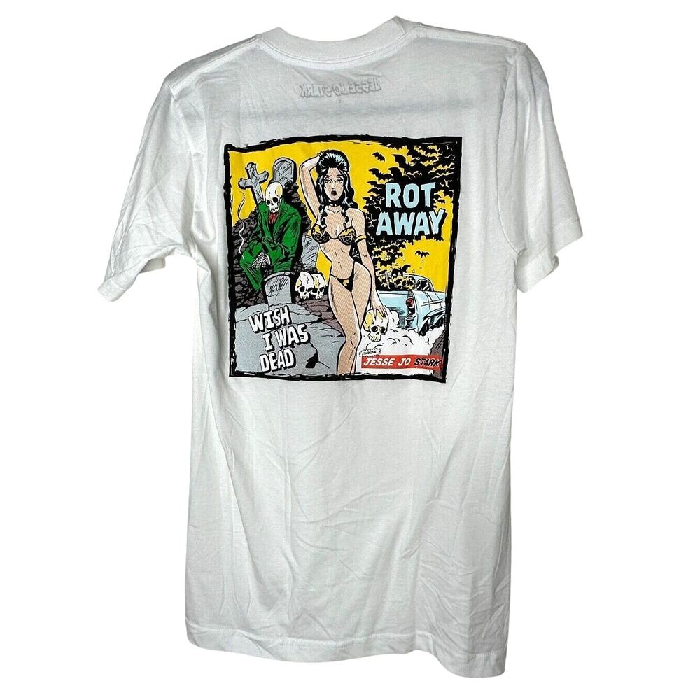 Jesse Jo Stark Chrome Hearts White Rot Away Wish I Was Dead Graphic Tee S